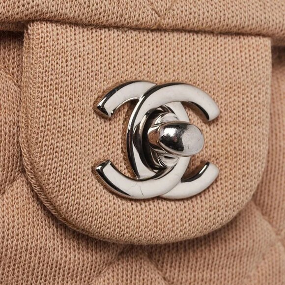 Chanel Beige Quilted Canvas Classic Square Mini Flap Bag - Picture 5 of 12